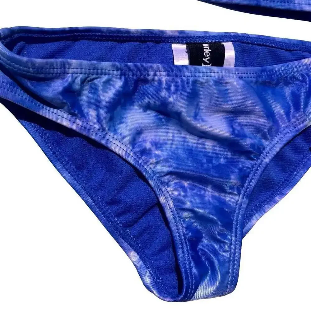 Hurley Girls 2-Piece Tie-Dye Bikini Set Size 6 Medium Blue UPF 50+ NWT